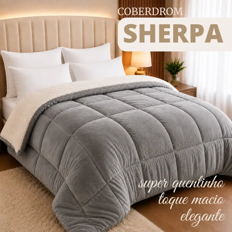 Coberdrom Queen Com Sherpa Lã de Carneiro Promoção Atacado Leve Macio e Muito Quente para Inverno