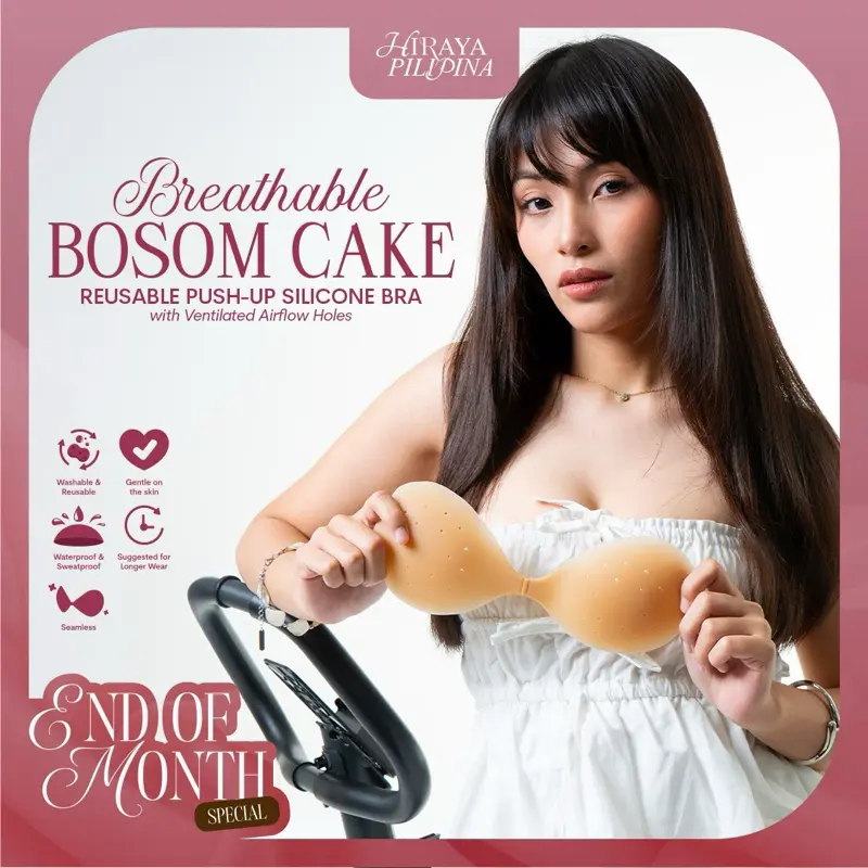 Hiraya Pilipina [NEW] BREATHABLE BOSOM CAKE – Bra Silikon Push-Up Reusable, Seamless, Tahan Air dan Tahan Keringat