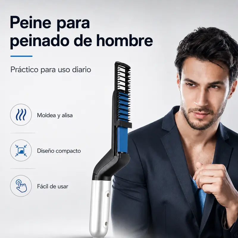 Fast-Heating Electric Hair and Beard Straightening Brush