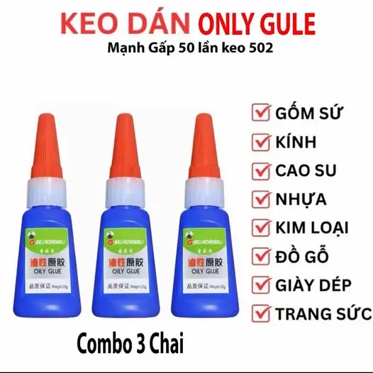 Paket 3 Lem Berbasis Minyak Serbaguna 20 ml untuk Logam, Kayu, Plastik, dan Furnitur, Diklaim 100 Kali Lebih Kuat dari Lem 502