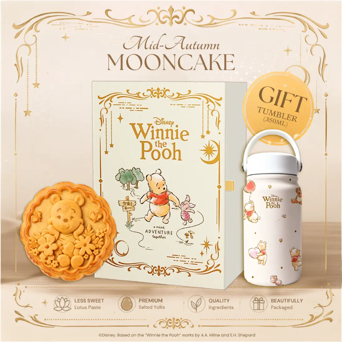 [LIMITED EDITION] Winnie the Pooh Mooncake Gift Set with Winnie the Pooh Tumbler GWP