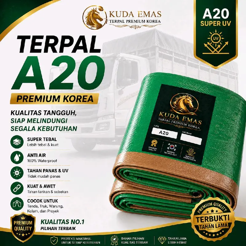 TERPAL A20 PREMIUM KOREA - Terpal Serbaguna Tebal Kualitas Terbaik untuk Berbagai Kebutuhan dengan Ketebalan Optimal dan Kualitas Terbaik