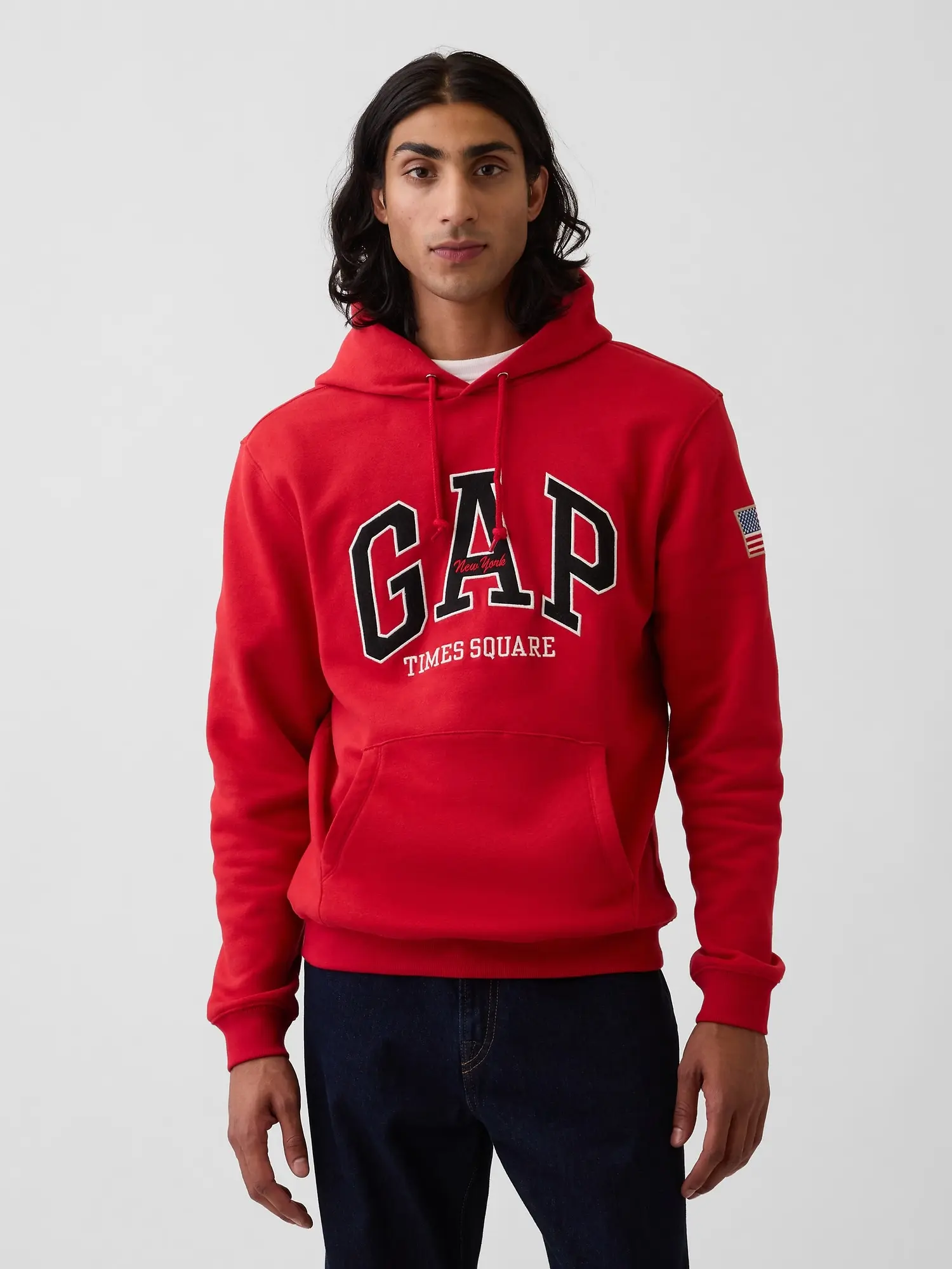 Offizieller Gap VintageSoft GAP NY Times Square Relaxed-Fit-Hoodie für Herren, Modell 1180988