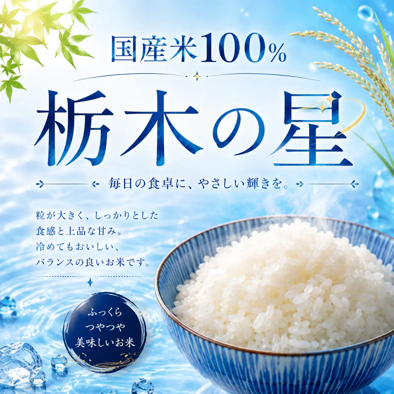 R7. Tochigi no Hoshi Reis aus der Präfektur Tochigi, poliert