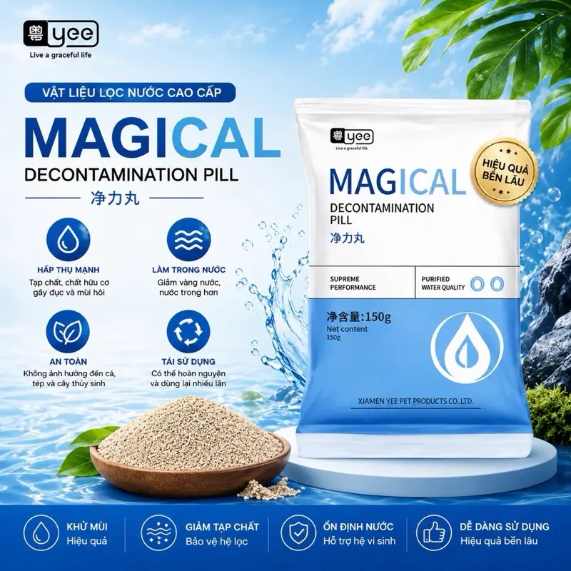 (Tặng kèm túi đựng)Vật Liệu Lọc Purigen Yee Magical Hỗ Trợ Làm Trong, Khử Vàng Nước Bể Cá (chiết)