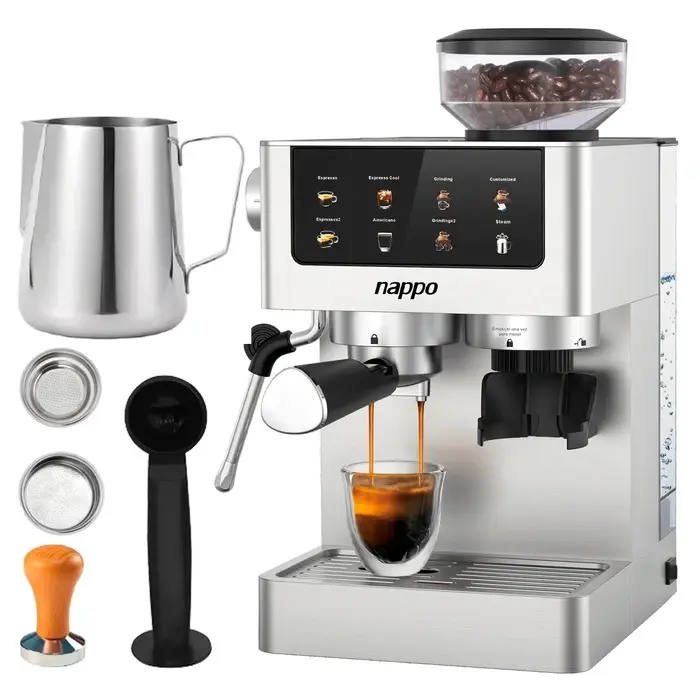 Nappo Expresso DELUXE NEC-339 6合1咖啡机，带研磨器，1350W