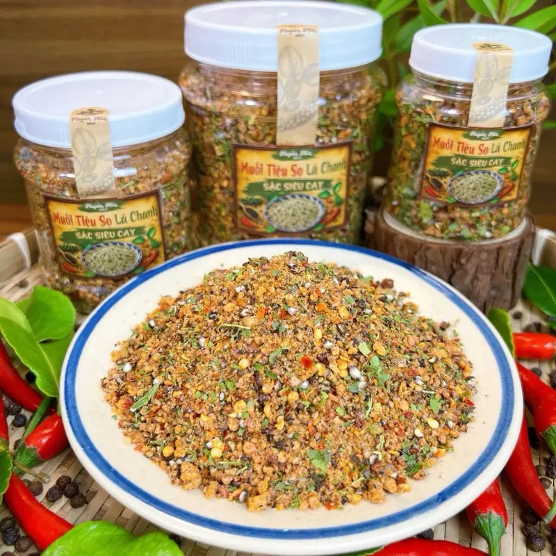 (V1) Tây Ninh Vegetarian Extra-Spicy Salt and Pepper with Snakehead Fish Leaf and Lime Leaf