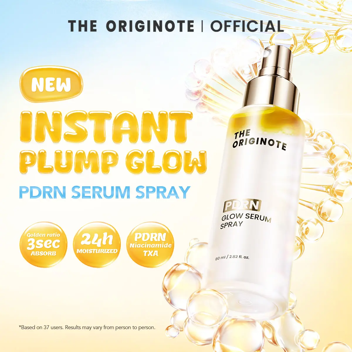 NUEVO spray sérum iluminador THE Originote PDRN 4 EN 1: bruma tónica, sérum, primer y potenciador de luminosidad con niacinamida