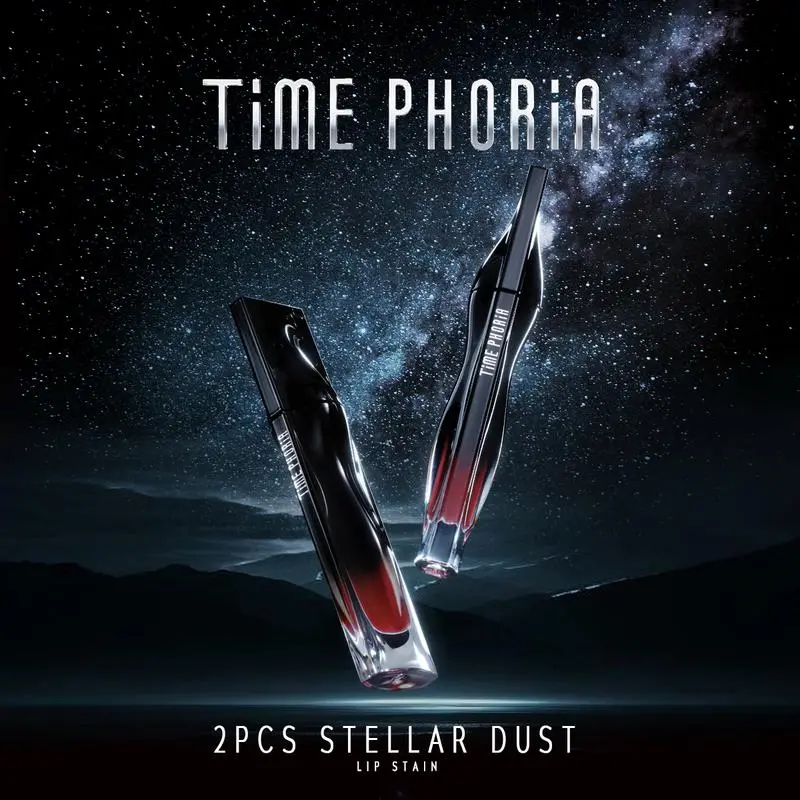 TIME PHORIA Stellar Dust リップステイン 2本セット｜高発色・ウォータープルーフ・12H持続・べたつきにくいリップグロス