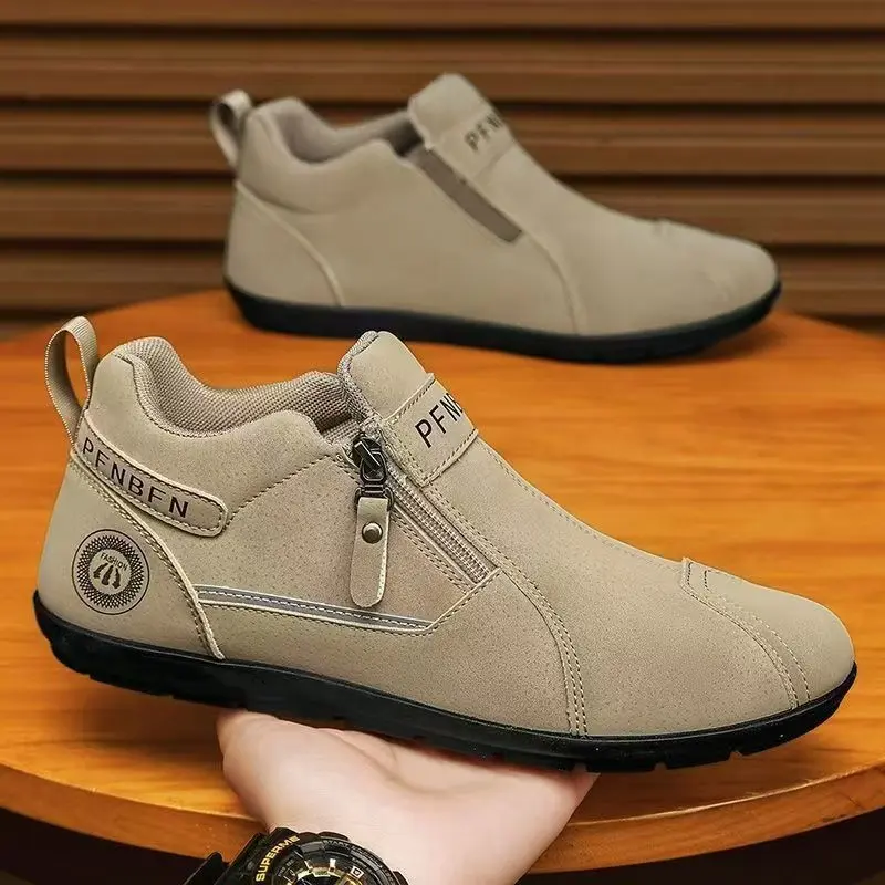 Zapatillas de moda antideslizantes para hombre, otoño e invierno, suela blanda, diseño cómodo sin cordones, estilo Forrest Gump, deportivas fáciles de combinar