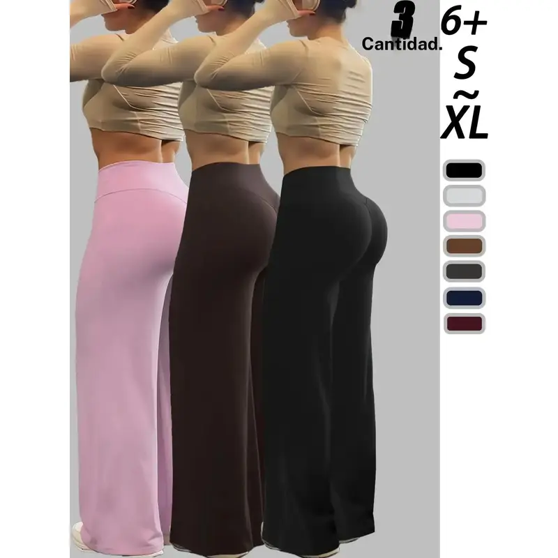 Quần legging nữ cạp cao ống loe nhún vải, ôm dáng và kiểm soát vùng bụng, thoải mái cho phòng gym và mặc hằng ngày