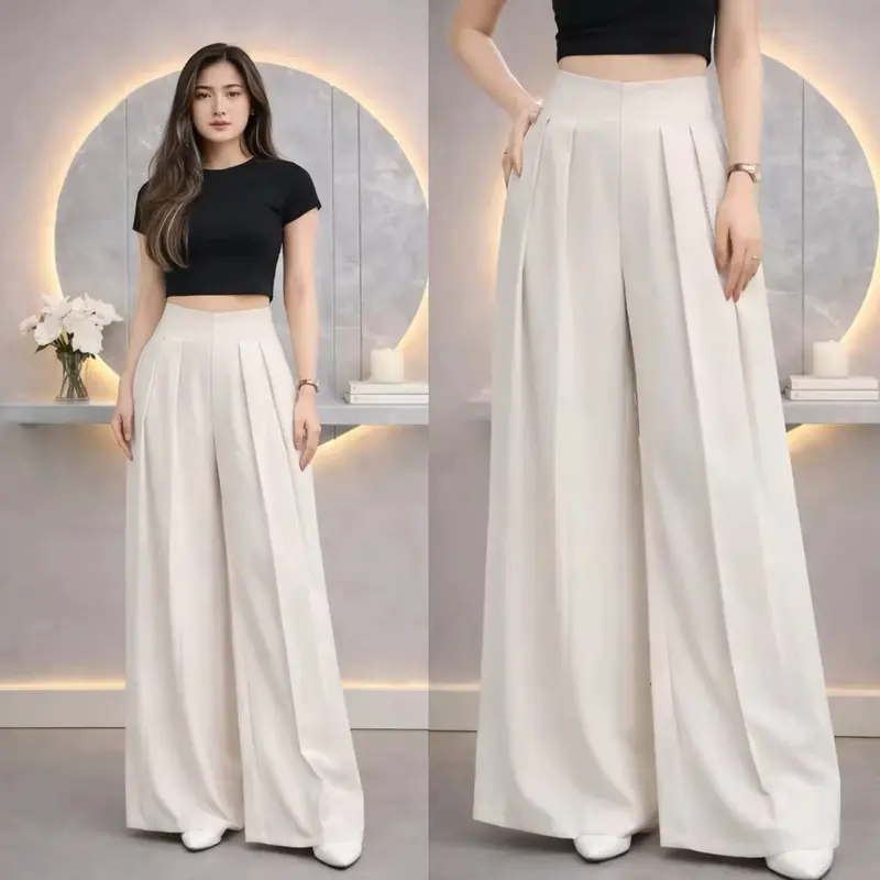 New Lavie Pants-Celana Wanita Highwaits-Kulot Casual Trendy-Celana Panjang Kantor-Celana Fashion Muslim-Viral