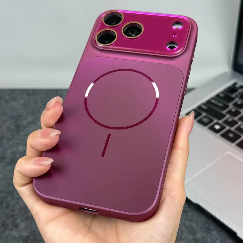 Große matte AG-Magnethülle für iPhone 18 Pro Max, 17 Pro, 16, 15, 14, 13, 12 und 11, mit Linsenschutz, vollständig abgedeckten Kameratasten und Stoßschutz