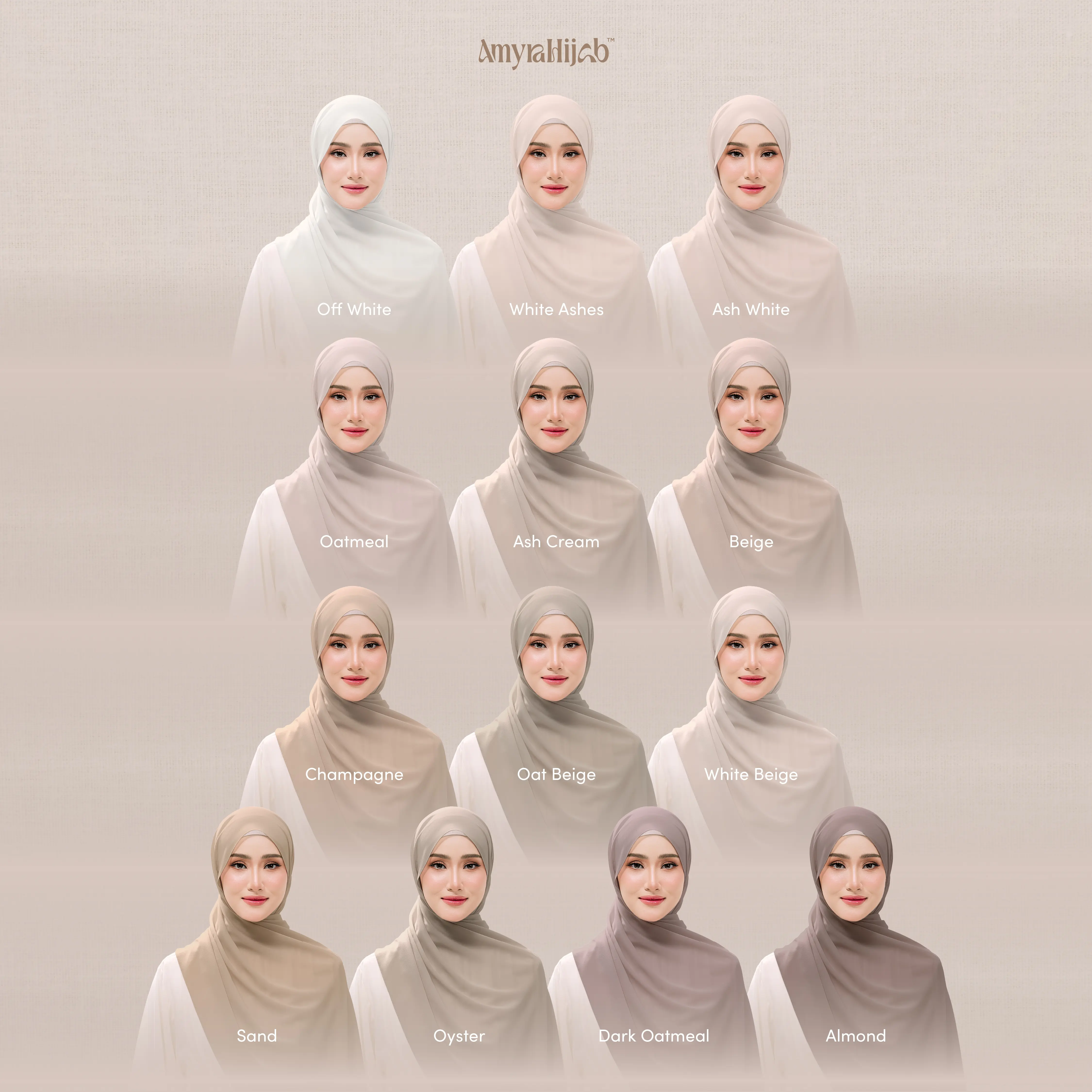 Amyrahijab Shawl Heavy Chiffon Premium 1.8 Square / 2.0 Curve (BUY 5 FREE 1)