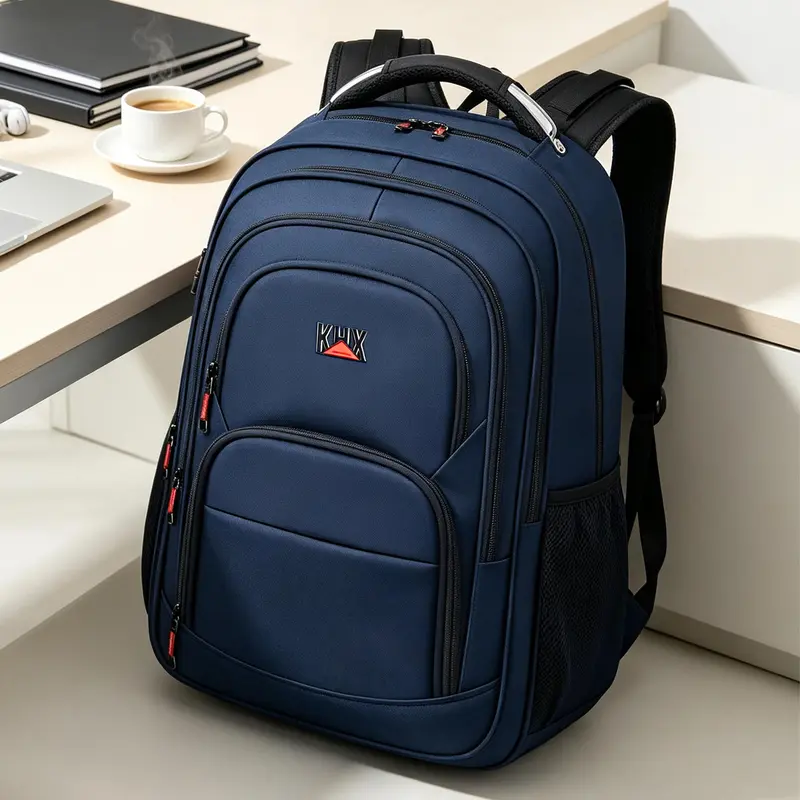 Mochila Executiva Preta Grande para Notebook 15.6 Polegadas, Multicompartimentos Resistente, Mochila para Trabalho, Viagem e Faculdade Masculina Unissex