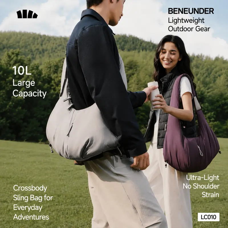 Beneunder Lightweight Crossbody Soft Bag – Waterproof & Oil-Repellent LC010
