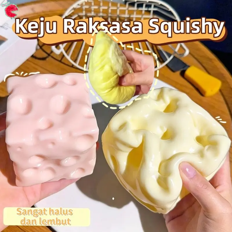 [COD] Squishy Keju Jumbo Cheese, Mainan Antistres Slow Rising yang Lembut, Empuk, Lucu, dan Realistis, Hadiah Viral