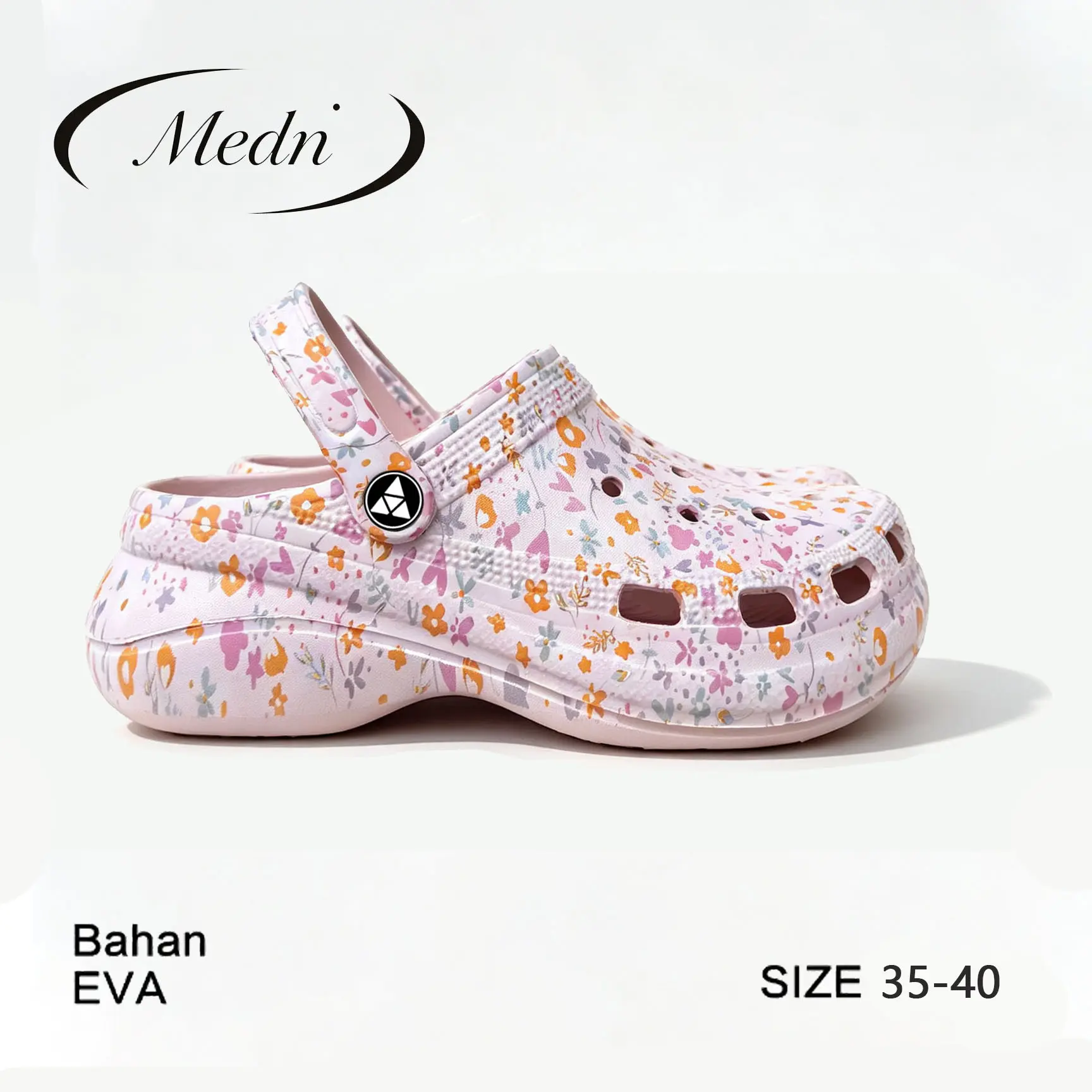 Sandalias de casa para mujer con plataforma alta, suela ergonómica y soporte de arco, diseño floral antideslizante, tallas 35-40