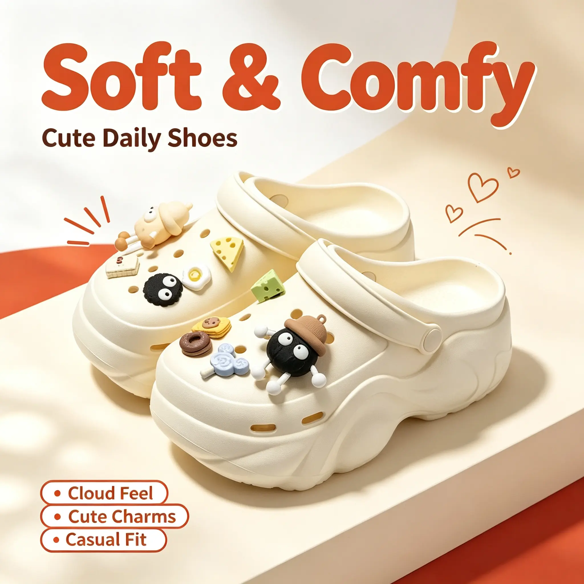 Women's Clogs 2026 New Summer EVA Slides Slip On Beach Sandals Non Slip Deodorant Soft Cloud Slides Garden Shoes for Men Women Outdoor Indoor Casual Wear Not Smelly or Noisy