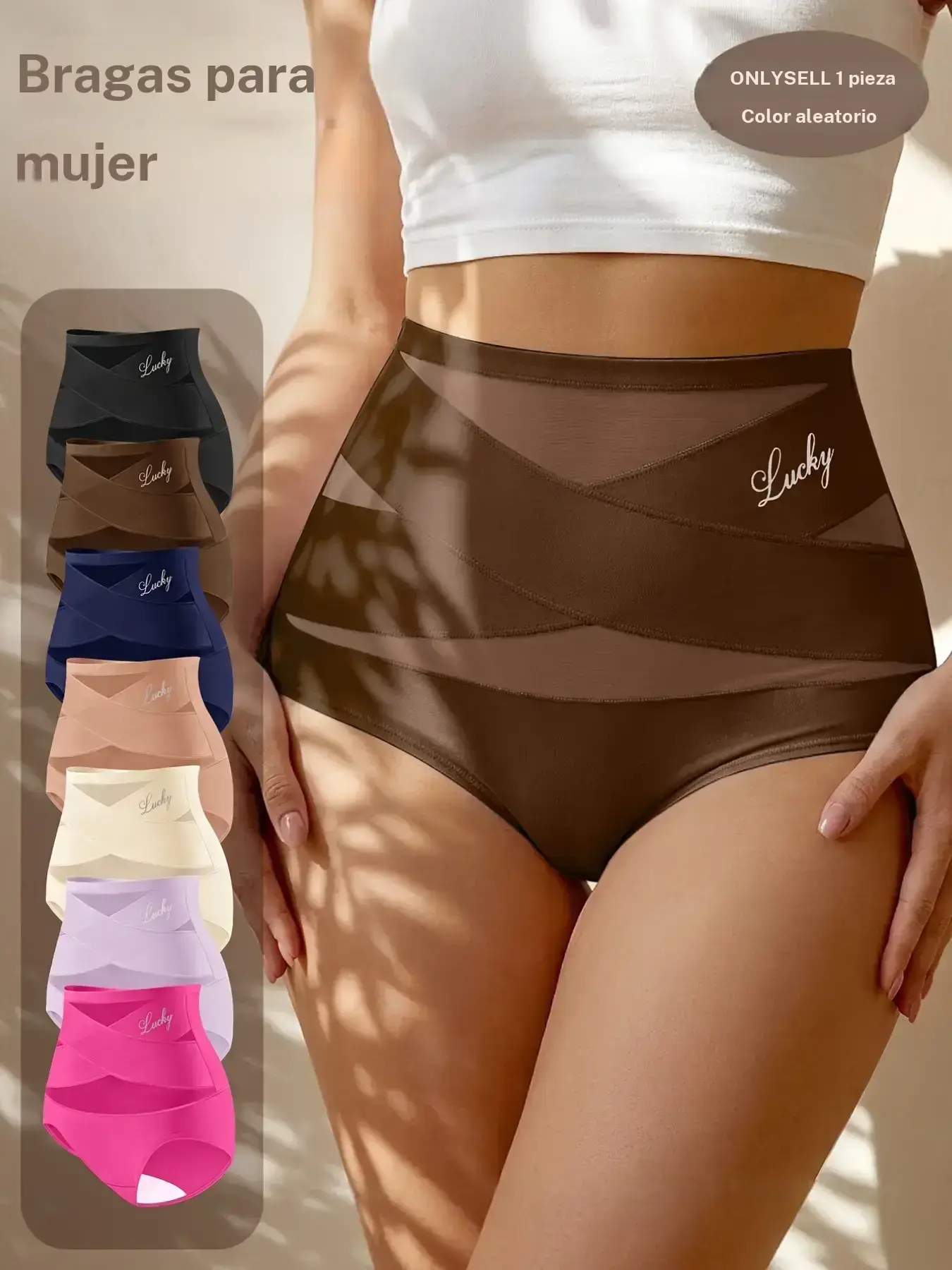 Pack com 7 peças de calcinhas modeladoras de cintura alta com efeito refrescante sortido, respiráveis para o verão, que não ficam sem graça, ajuste contornado e confortável, roupa íntima feminina que modela a silhueta