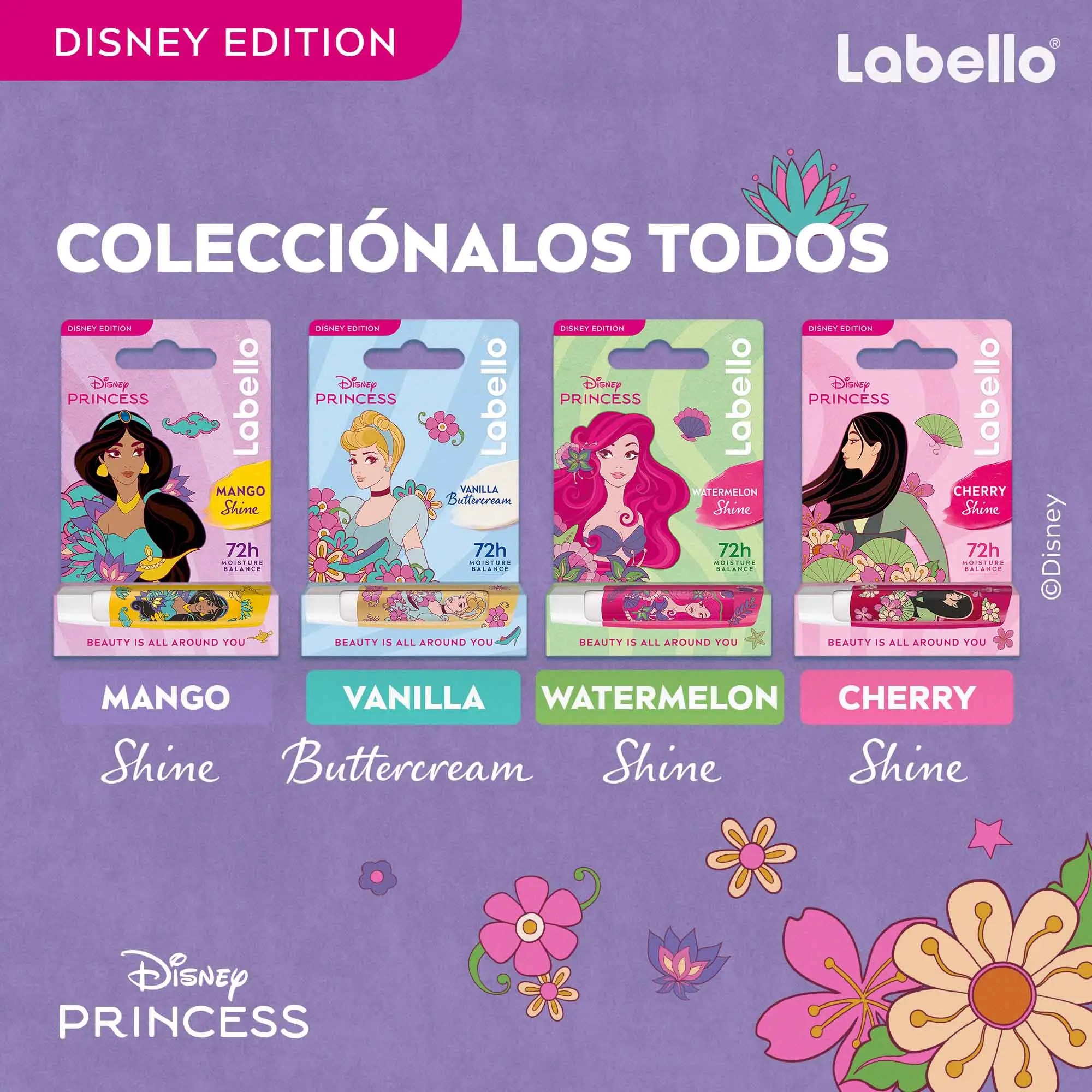 Labello Disney Princess Lip Balm, 4-Pack