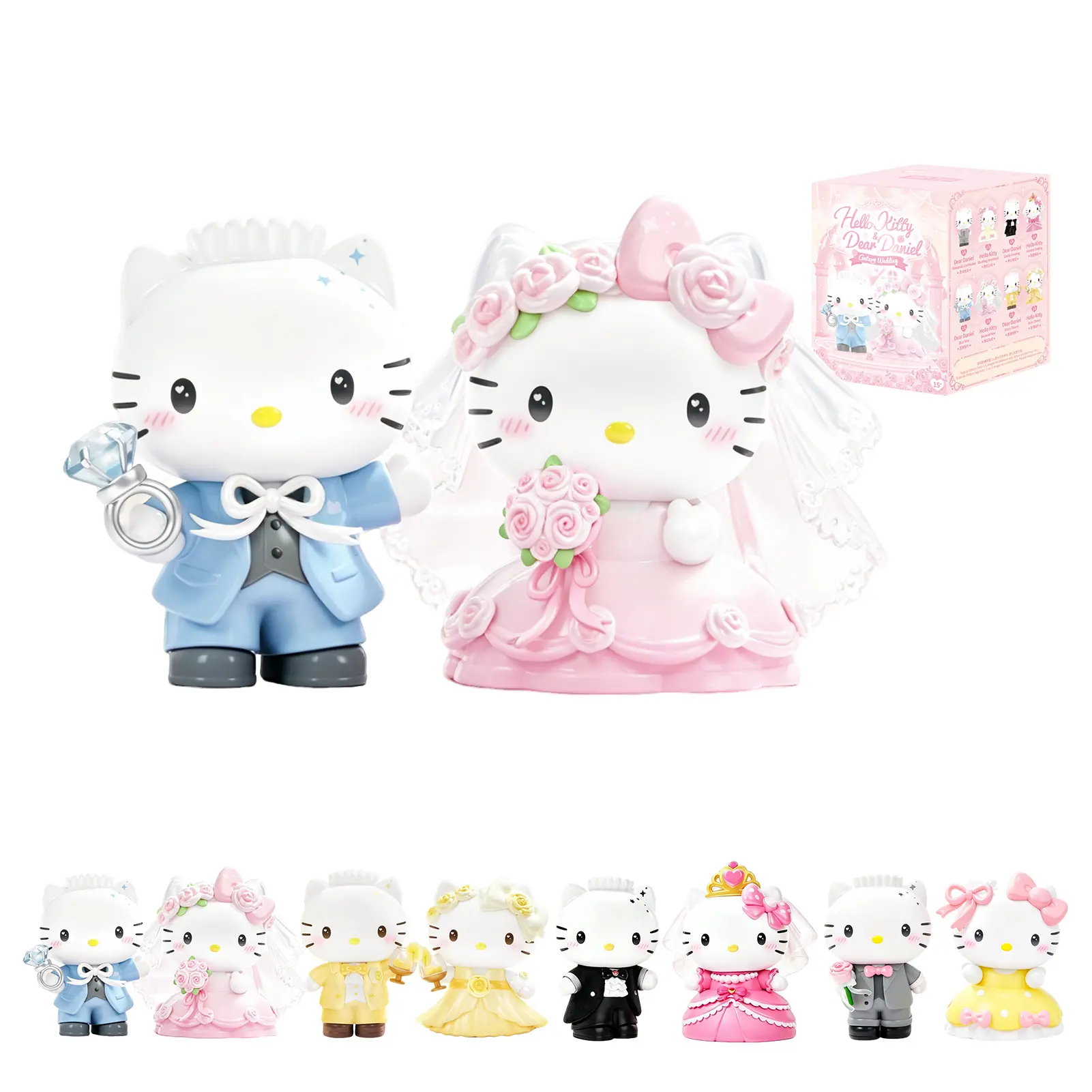 Blind box TOPTOY Sanrio Hello Kitty e Dear Daniel, série Casamento do Século, figuras colecionáveis