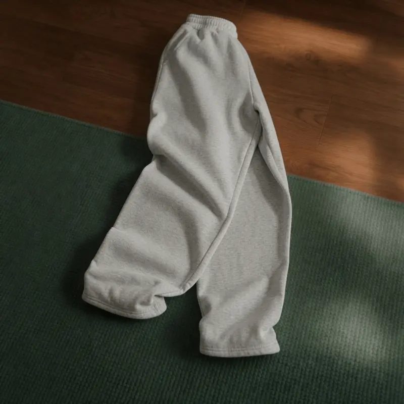 Premium 100% cotton wide-leg baggy balloon sweatpants, soft and comfortable streetwear