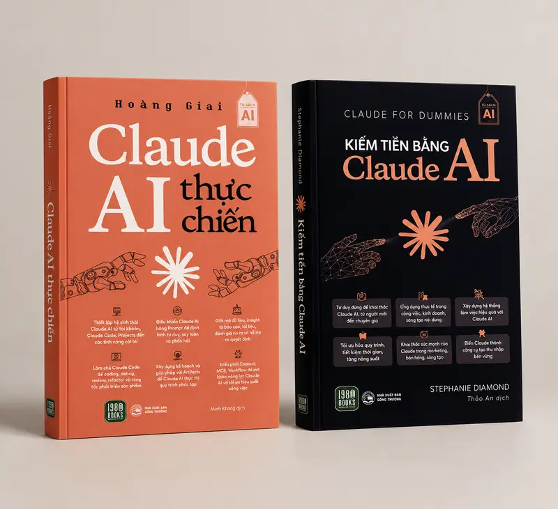 Einzelbuch oder 2er-Set: „Claude AI Thực Chiến“ und „Kiếm Tiền Bằng Claude AI“ – Bücher zur praktischen Anwendung von KI