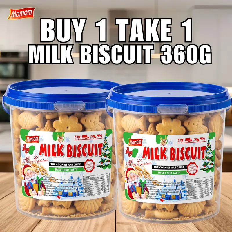 [NUEVO] Oferta compra 1 y lleva 1 de galletas de leche MILK BISCUIT en bote, crujientes y mantecosas, para la escuela, el trabajo o cualquier momento