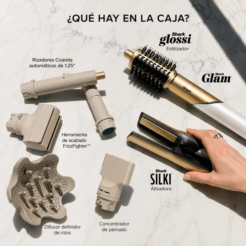 Shark® Glam™ multistyler céramique à air puissant avec diffuseur