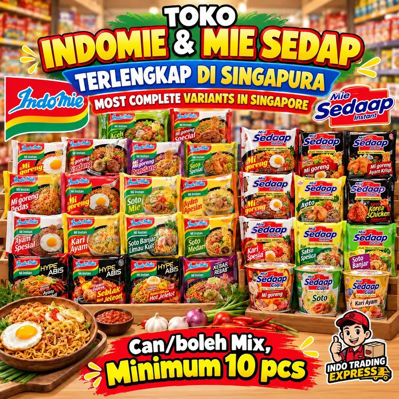 Indomie 인도네시아 인스턴트 미고렝 라면, 일반·희귀 맛, 공식 수입품, 싱가포르 판매자 정품 100% (맛 혼합 주문 시 메시지에 기재) Mie Sedaap #IndomieSingapore