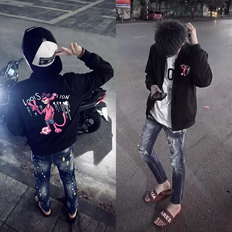 Áo khoác gió Báo Hồng unisex, họa tiết in nhiệt sắc nét, phong cách đường phố