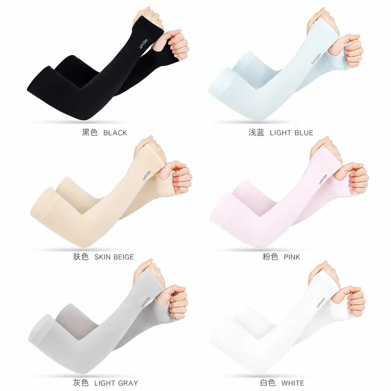 Unisex UV-Resistant Sun Protection Sleeves and Gloves, 1 Pair, Breathable Fabric for Driving, Cycling and Outdoor Activities