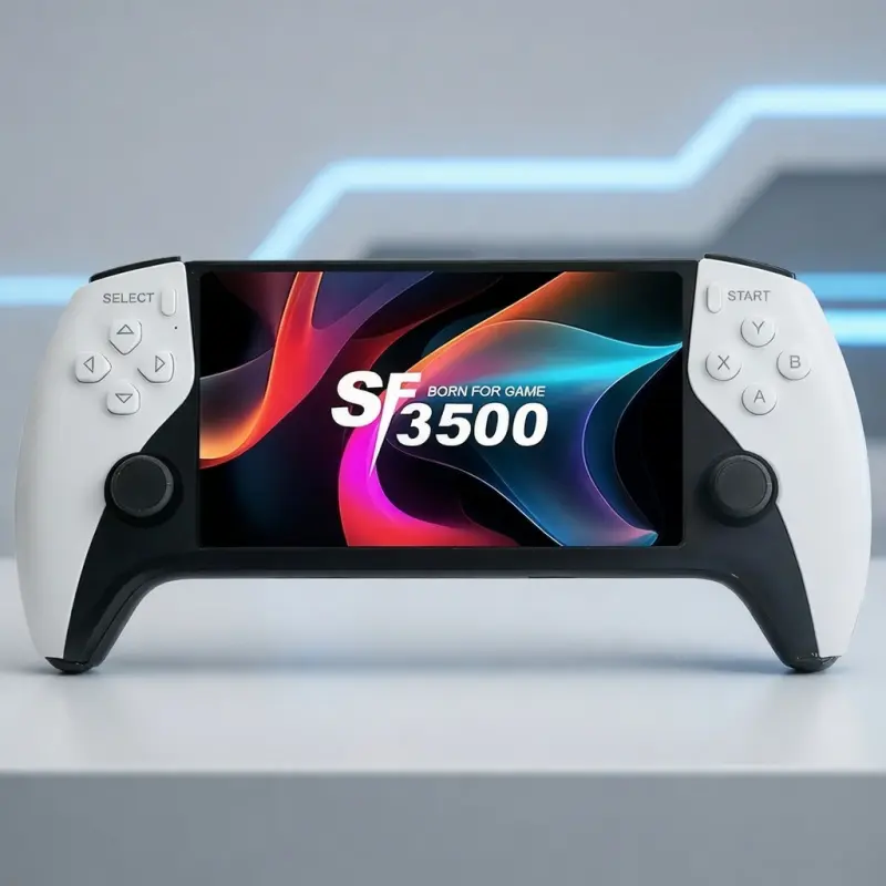 SF3500 Retro Handheld Game Console with 5.5-Inch HD IPS Screen, TV Connection, 14+ Emulators and 5-Hour Battery Life