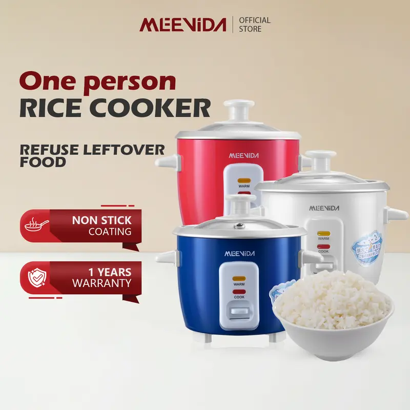 【MEEVIDA】0.4L 미니 밥솥 | 눌어붙지 않는 내솥, 다기능 빠른 취사·보온 | 1~2인용 | 1년 보증