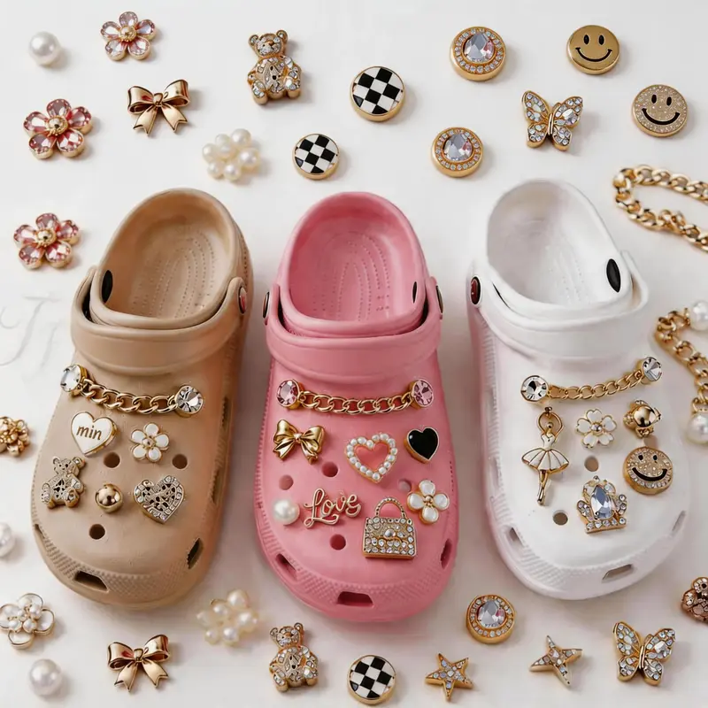 Women's EVA Clogs with Rhinestone and Pearl Decorations, Soft Breathable Non-Slip Beach and Pool Shoes
