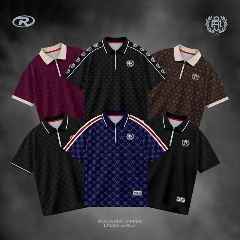 SWITCO | Polo Shirt Zipper Anak Dewasa Premium Lacos Series  Kaos Polo Lengan Pendek Casual Couple Stylish