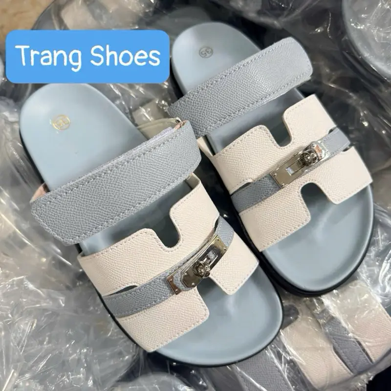 一字带饰扣拖鞋，个性款，瘦脚型建议选小1码