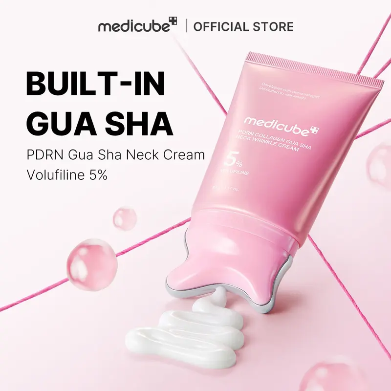 medicube Official PDRN Collagen Gua Sha Neck Cream for Firming and Lift
