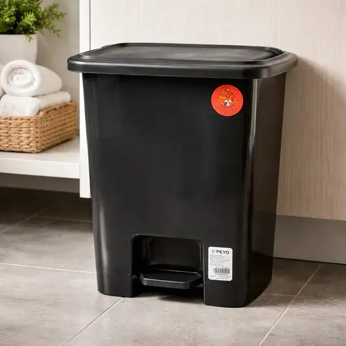 Bote Con Pedal 15 Litros Negro Peyo