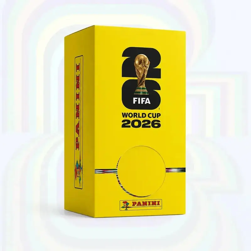 FIFA World Cup 2026 Yellow Dispenser Box, 100 Sticker Packs, 700 Stickers