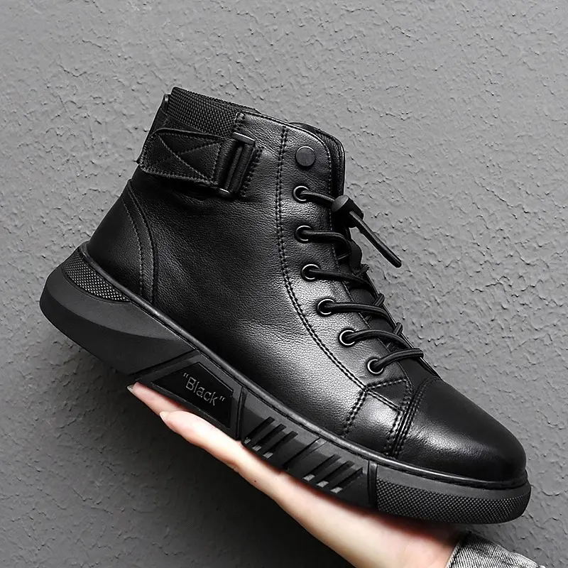 Botas casuales de caña alta para hombre con cierre lateral, suela antideslizante y estilo urbano