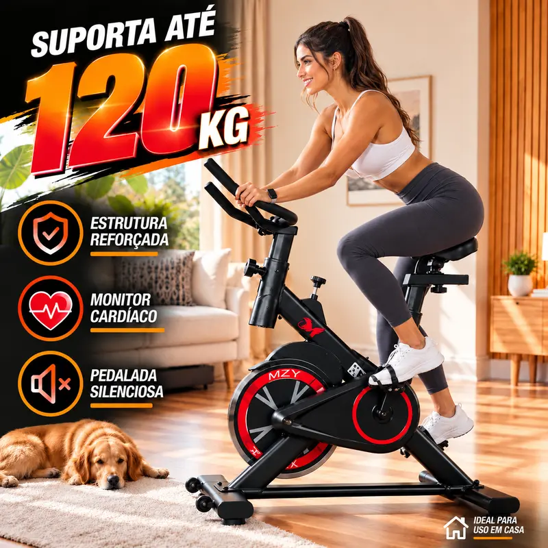 Sepeda Statis Spinning Profesional untuk Gym dan Fitness, Kapasitas 120 kg