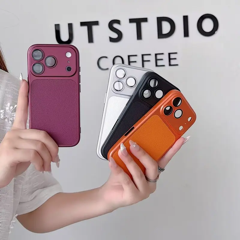 YKD Rose-Red Lens-Style Phone Case with Large Viewing Window and Dirt-Resistant Leather Texture for iPhone 11/12/13/14/15/16/17 Pro Max, 2026