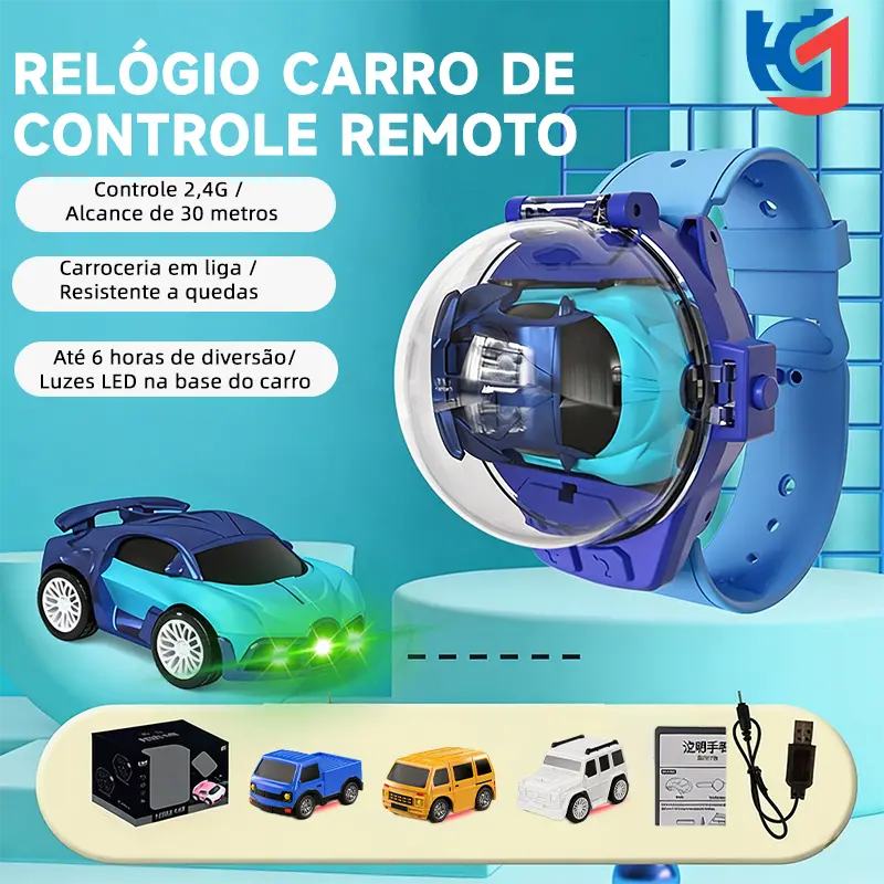 Mini Wrist-Controlled Remote-Control Racing Car with LED Lights, 2.4GHz, Dust Cover, USB Charging and Adjustable Wristband, Indoor and Outdoor Toy for Boys and Girls