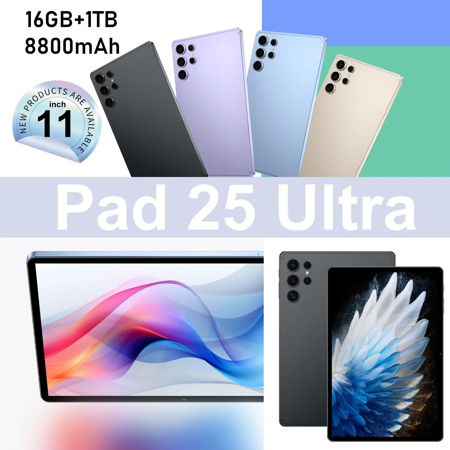 Pad 25 Ultra 11-Inch Tablet, 16GB + 1TB, 8800mAh, 72+108MP, Cash on Delivery Available