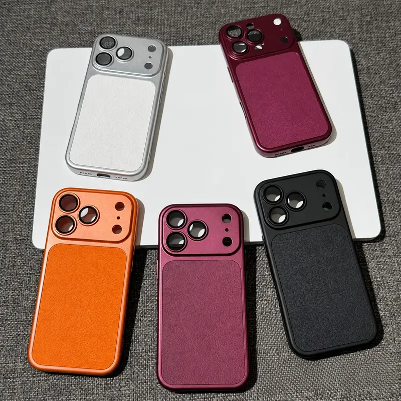 Sarung telefon dengan lubang besar yang disesuaikan untuk iPhone 11/18 Pro Max, termasuk perlindungan lensa kamera; bahagian belakang bertekstur kulit lychee; gaya perniagaan ringkas; sarung lembut pelindung.