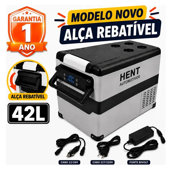 Geladeira Portátil 42 Litros 12/24v 127/220 Caminhao Camping