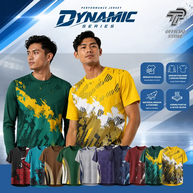 DYNAMIC  Sport Jersey Unisex 2026 | Trendy Sport Jersey | Baju Sukan Lelaki & Perempuan | Lightweight Quick Dry Breathable | Viral TikTok Sportwear | Futsal Running Gym Badminton
