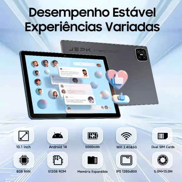 2026 NOVO JEPK103 10.1-Inch Android 14 Tablet with Bluetooth Keyboard and Stylus for Study and Business